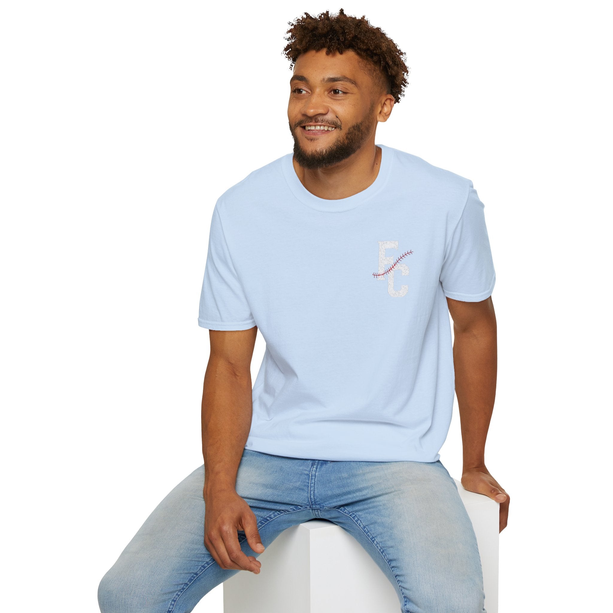 FC Distressed Logo T‑Shirt — Minimal Vintage Letter Graphic Tee