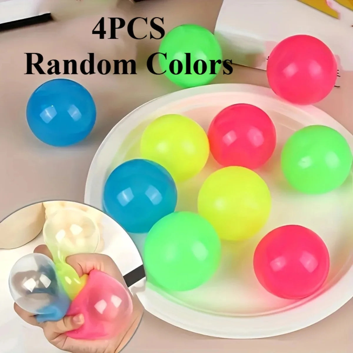 4pc Glow Stress Balls