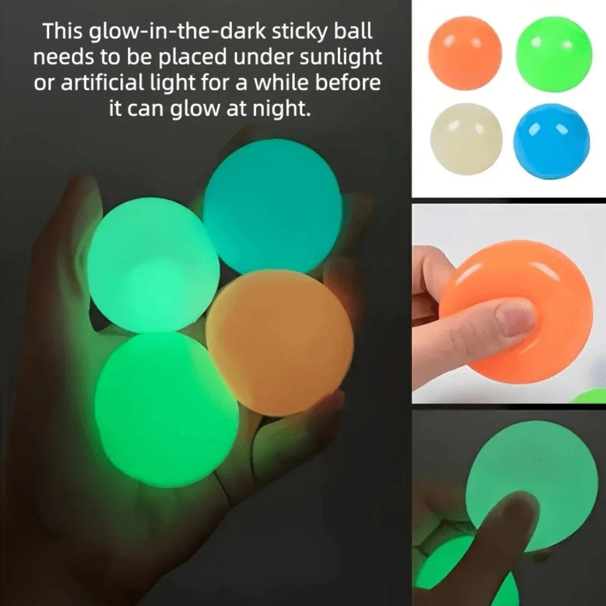 4pc Glow Stress Balls